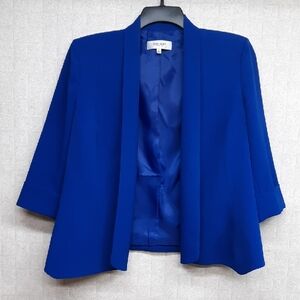 Jones Studio Women's Open Front Royal Blue Jacket